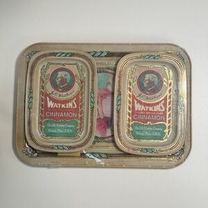 J.R. Watkins Heritage Tray Set 125th Anniversary Cinnamon Tin Motif Cottagecore